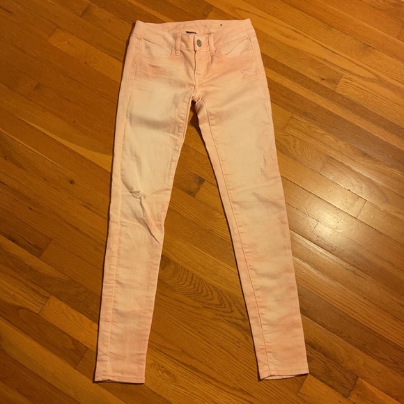 American Eagle Pink Tiedye Jeggings - Picture 3 of 6